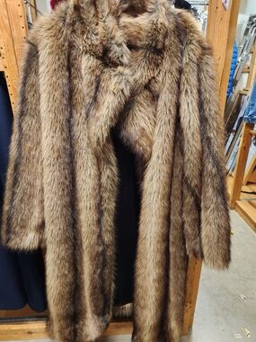 Women's Brown Faux Fur Long Coat - Classic Plush Outerwear